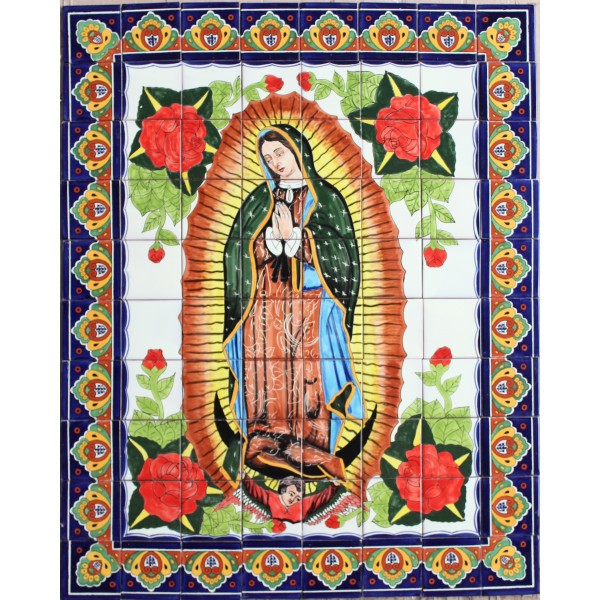 Mexican Talavera Mural Virgen 4